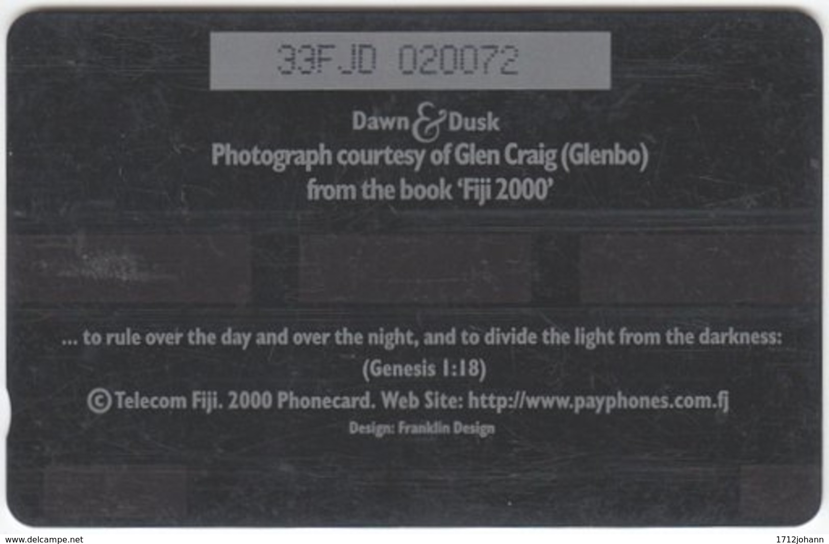 FIJI A-150 Magnetic Telecom - Landscape, Coast, Sunset - 33FJD - Used - Fiji