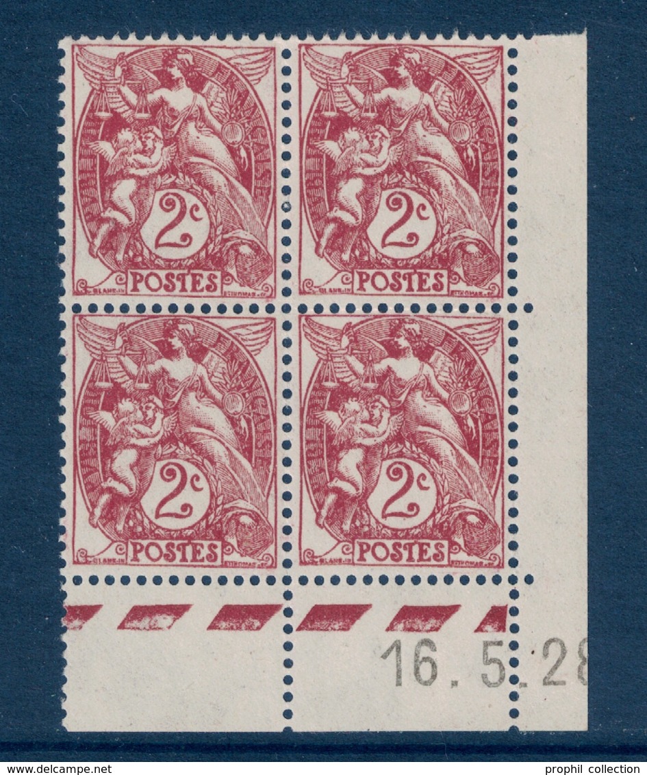 TIMBRE TYPE BLANC N° 108 En BLOC DE 4 TIMBRES NEUFS ** COIN DATÉ Du 16.5.28 (1928) - 1900-29 Blanc