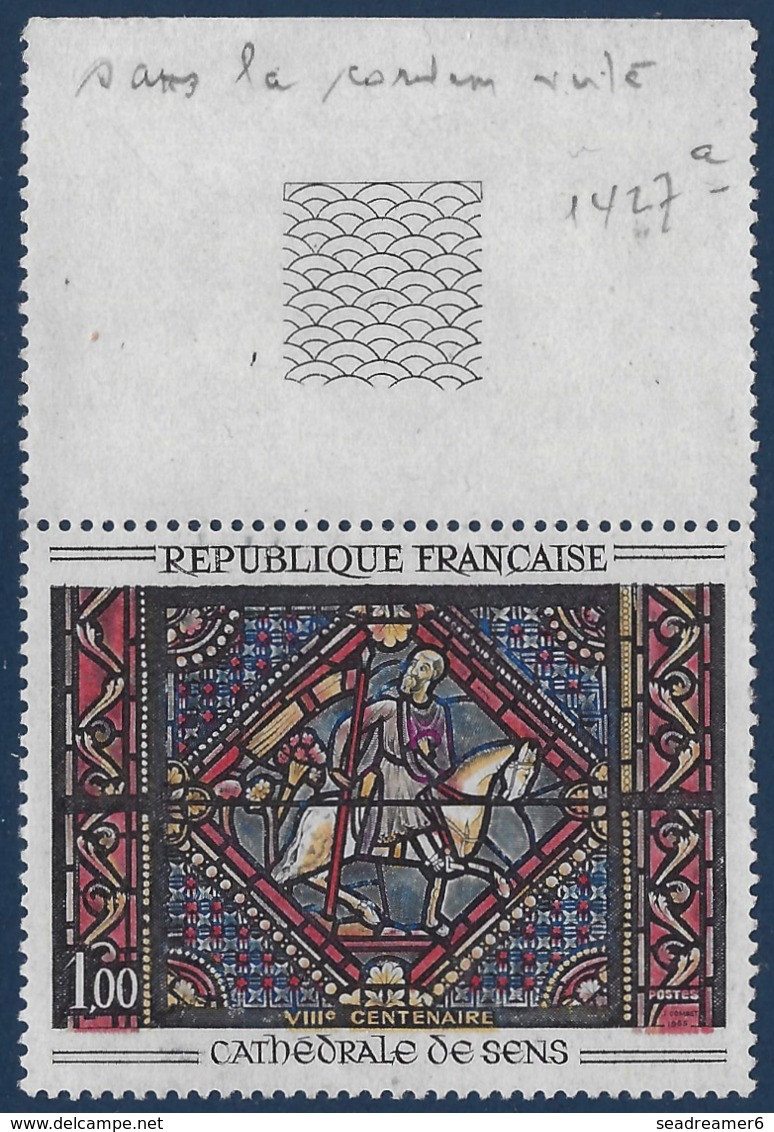 Francen°1427b** Vitrail De La Cathedrale De Sens Sans Le Vert !! Pas Si Courant Signé Calves - Unused Stamps