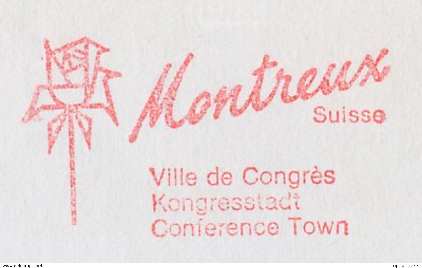 Meter Cover Switzerland 1989 Montreux - Space Conference And Exhibition - Rose - Geography