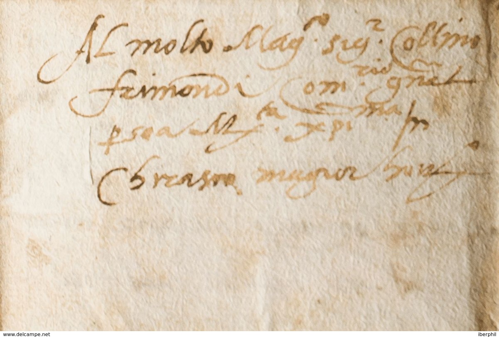 España. Periodo Colonial. Prefilatelia. Sobre . (1600ca). CARAMAGNA A CHERASCO. Las Dos Ciudades Estaban Situadas En El - ...-1850 Prefilatelia