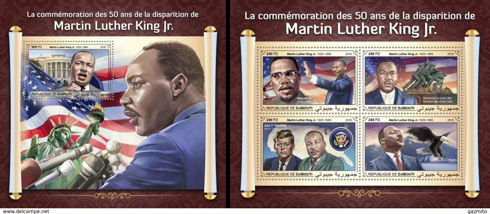 Djibouti 2018, M. L. King, 4val In BF+BF - Martin Luther King