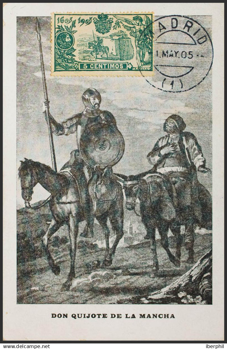 España. Tarjeta Máxima. Tarjeta Máxima. 5 Cts Verde. QUIJOTE. MAGNIFICA Y RARISIMA. - Cartoline Maximum