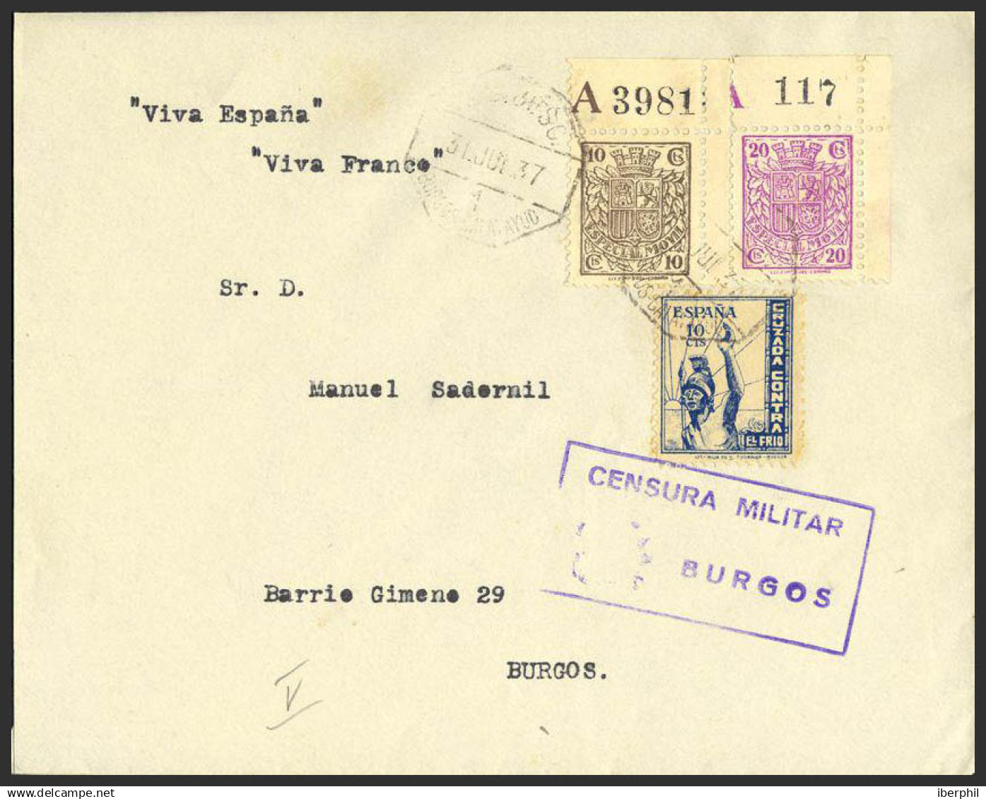 España. Fiscal. Fiscal. Al Dorso Llegada. - Revenue Stamps