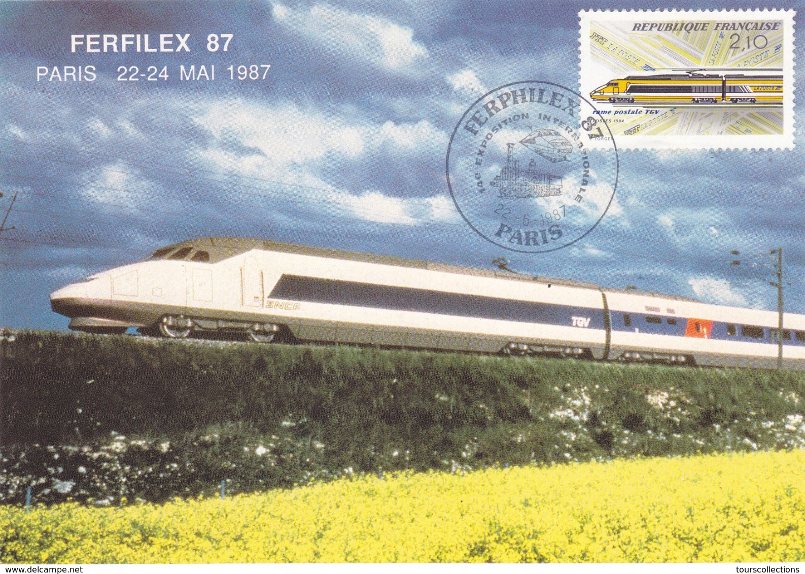 CARTE MAXIMUM FERFILEX 87 TRAIN SNCF TGV POSTAL LA POSTE Réf Yvert & Tellier N° 2334 - Photo Bruno Vignal - 1980-1989