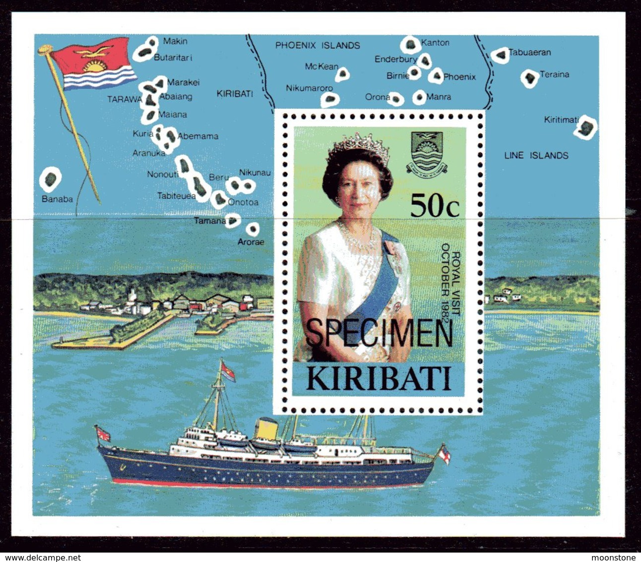 Kiribati 1982 Royal Visit MS Overprinted SPECIMEN, MNH, SG 196 (BP2) - Kiribati (1979-...)