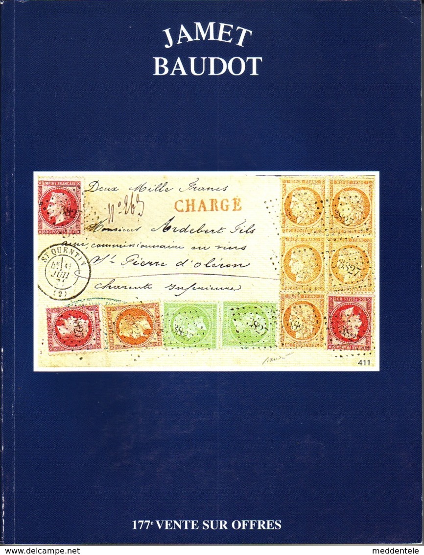 France Catalogue Vente JAMET-BAUDOT N° 177 Juin 1999 Comme Neuf ! - Catalogi Van Veilinghuizen