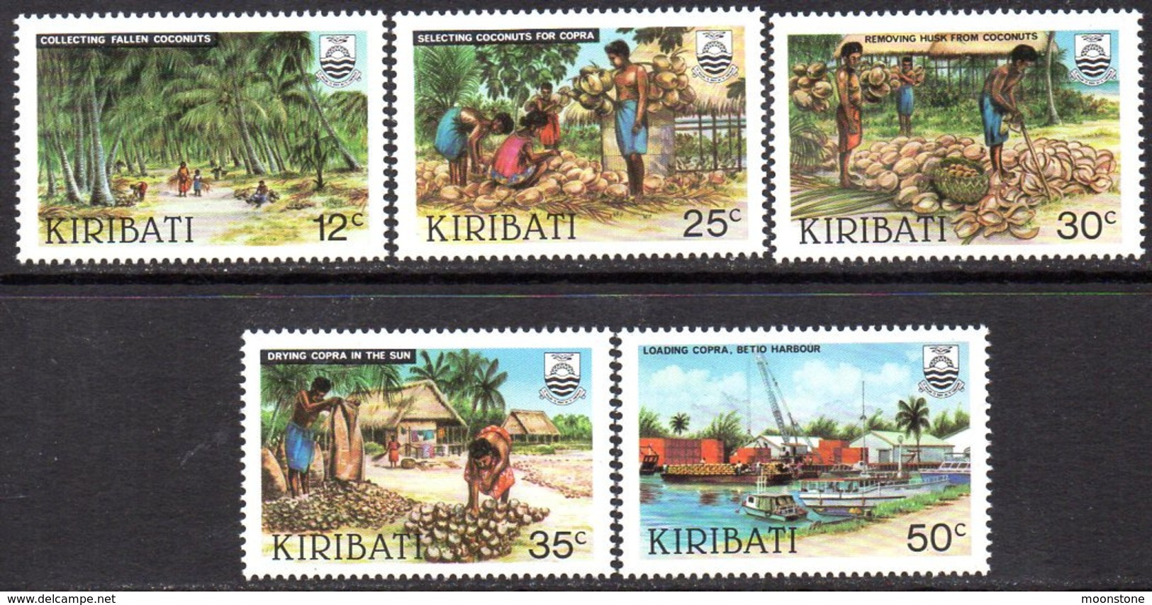 Kiribati 1983 Copra Industry Set Of 5, MNH, SG 205/9 (BP2) - Kiribati (1979-...)