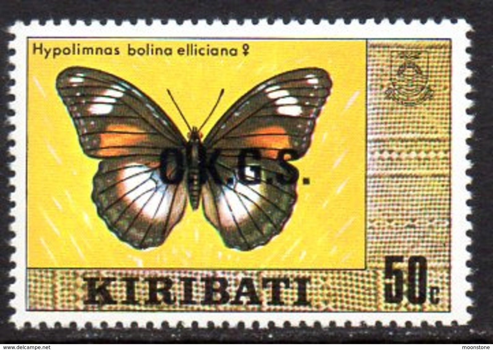 Kiribati 1981 50c OKGS Butterfly Official, With Watermark, MNH, SG O7 (BP2) - Kiribati (1979-...)