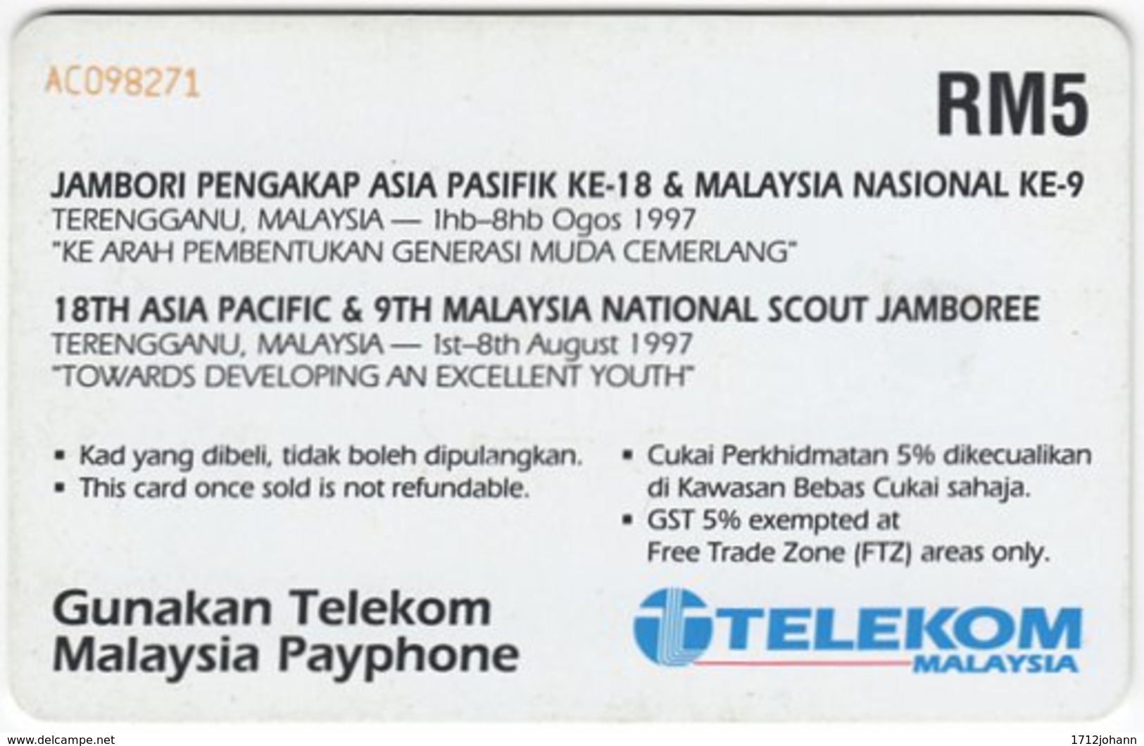 MALAYSIA A-648 Chip Telekom - Used - Malaysia