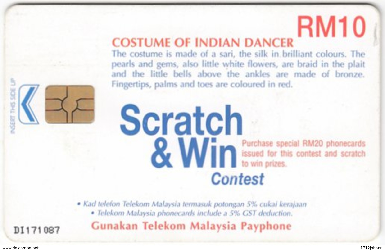 MALAYSIA A-675 Chip Telekom - Culture, Traditional Dancer - Used - Malaysia