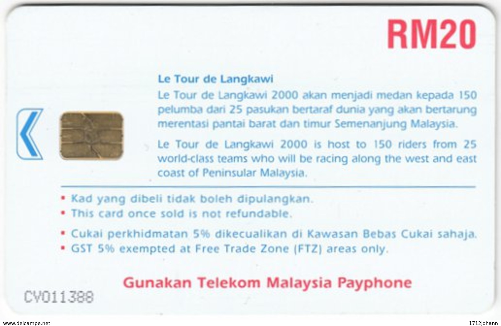 MALAYSIA A-681 Chip Telekom - Sport, Cycling - Used - Malaysia