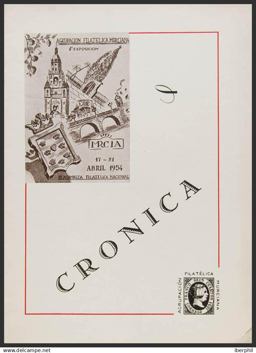 España. Bibliografía. 1954. Catálogo De La 1ª EXPOSICION FILATELICA DE MURCIA Y De La 3ª ASAMBLEA FILATELICA NACIONAL, C - Otros & Sin Clasificación