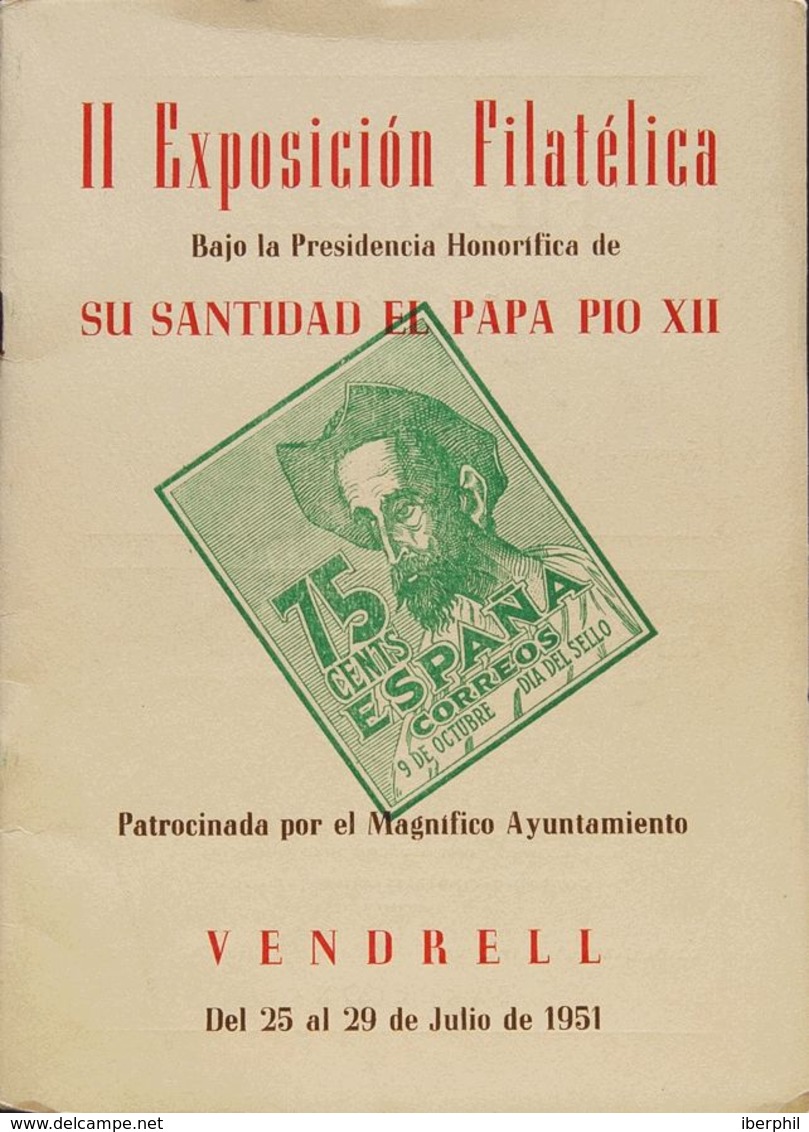 España. Bibliografía. 1951. Catálogo De La II EXPOSICION FILATELICA, Celebrada Bajo La Presidencia Honorífica De Su Sant - Otros & Sin Clasificación