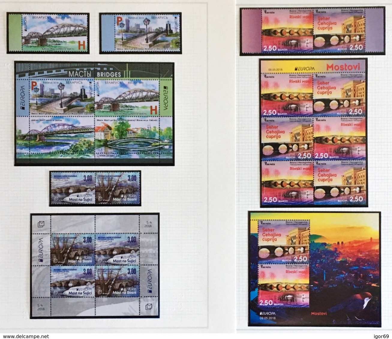 2018 Europa-CEPT Bridges Complete Year Set With Blocks And Sheets From Booklets - 2018