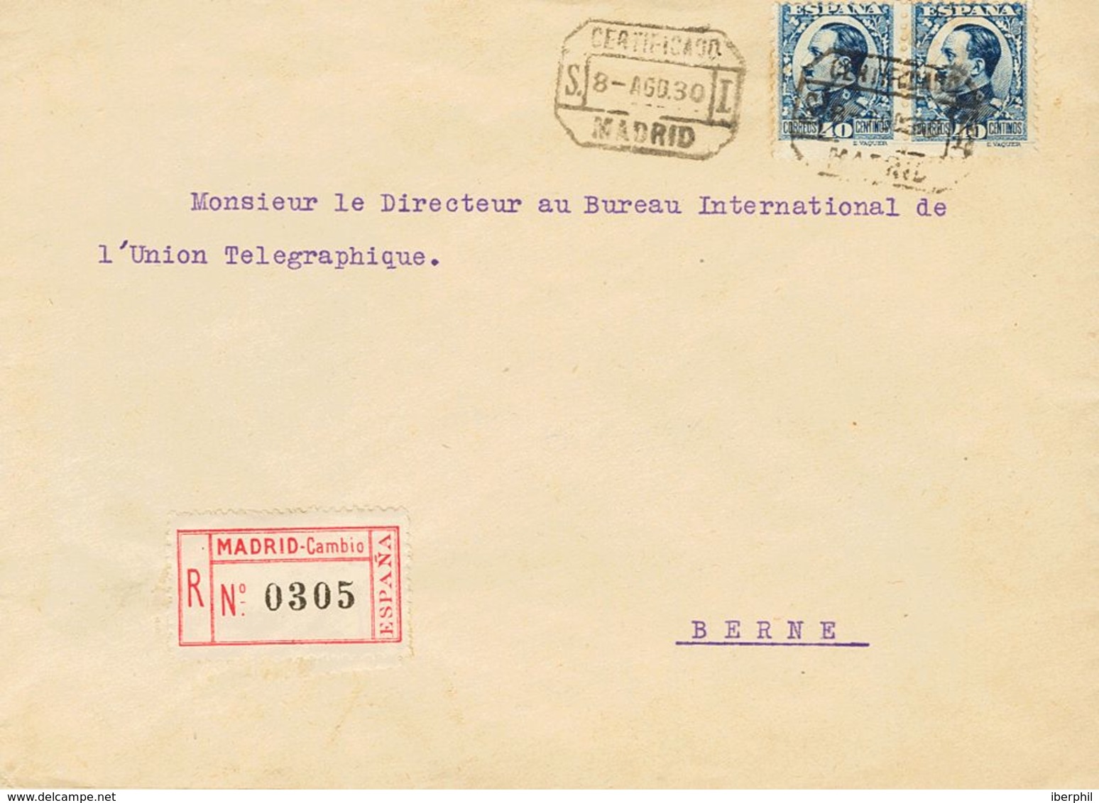 España. Alfonso XIII Correo Certificado. Alfonso XIII Correo Certificado. Al Dorso Llegada. MAGNIFICA. - Cartas & Documentos