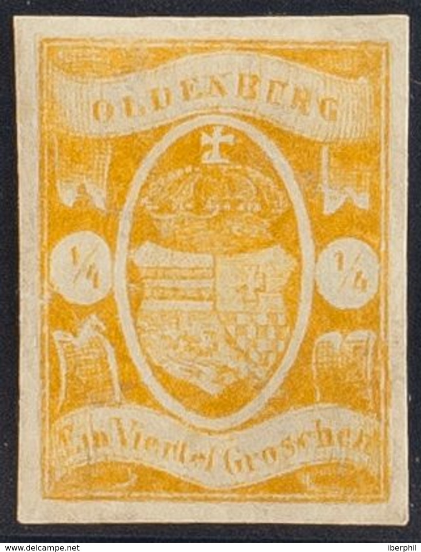 Oldemburgo. MH *Yv 9. 1860. ¼ G Amarillo Naranja. Amplios Márgenes Y Color Intenso. MAGNIFICO. (Mi9 380 Euros) - Oldenbourg