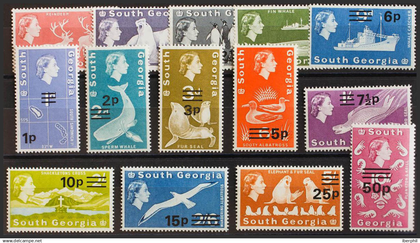 Falkland Georgia Del Sur. MNH **Yv 25/38. 1971. Serie Completa. MAGNIFICA. Yvert 2014: 100 Euros. - Georgias Del Sur (Islas)