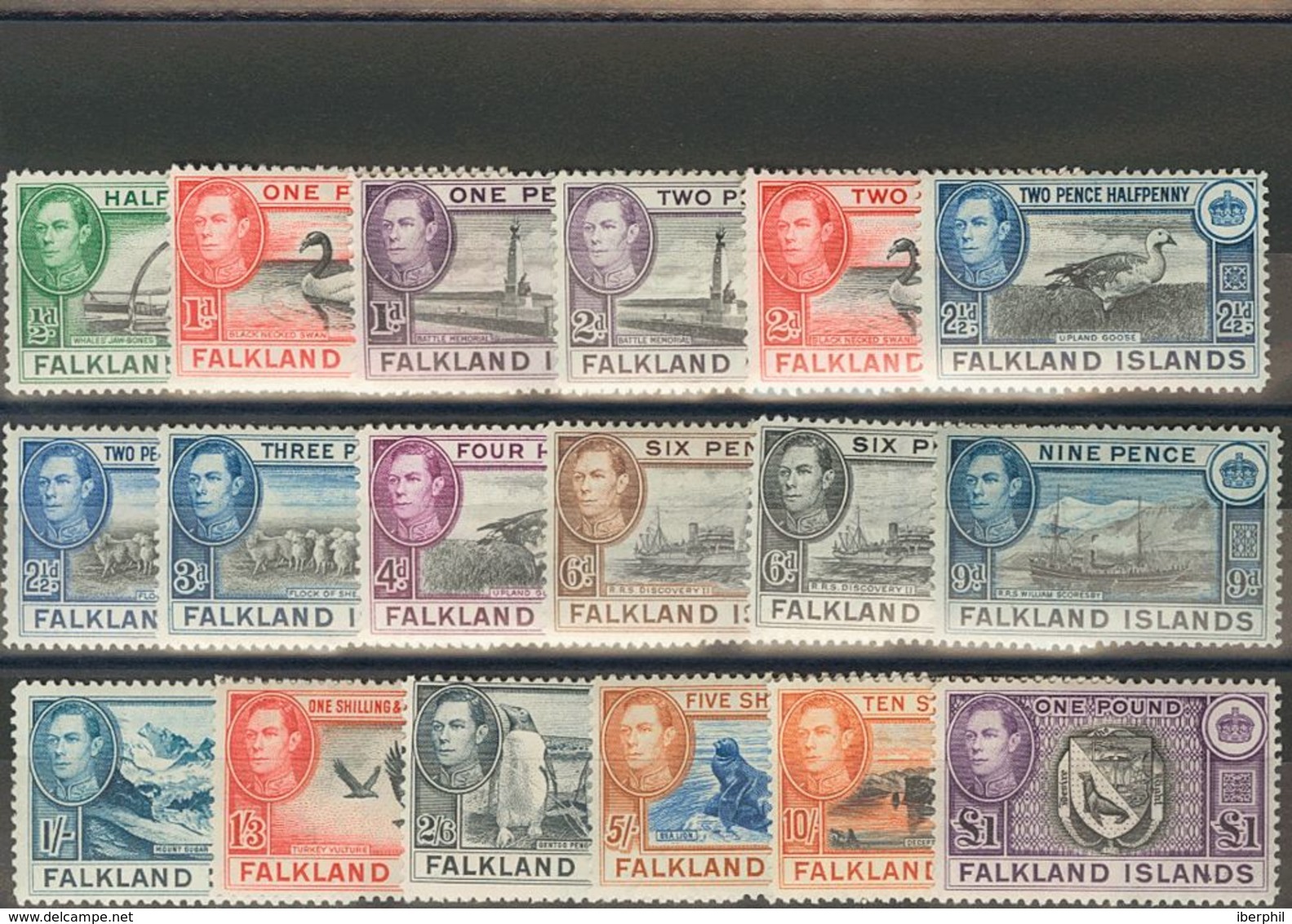 Falkland. MH *Yv 78/89, 90/92. 1937. Serie Completa. MAGNIFICA. (SG146/63 475£) Yvert 2014: 424,5 Euros. - Islas Malvinas