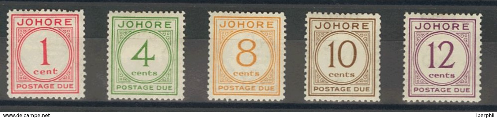 Malasia-Johore, Tasas. MH *Yv 1/5. 1938. Serie Completa. MAGNIFICA. (SGD1/5 200£) Yvert 2008: 270 Euros. - Johore