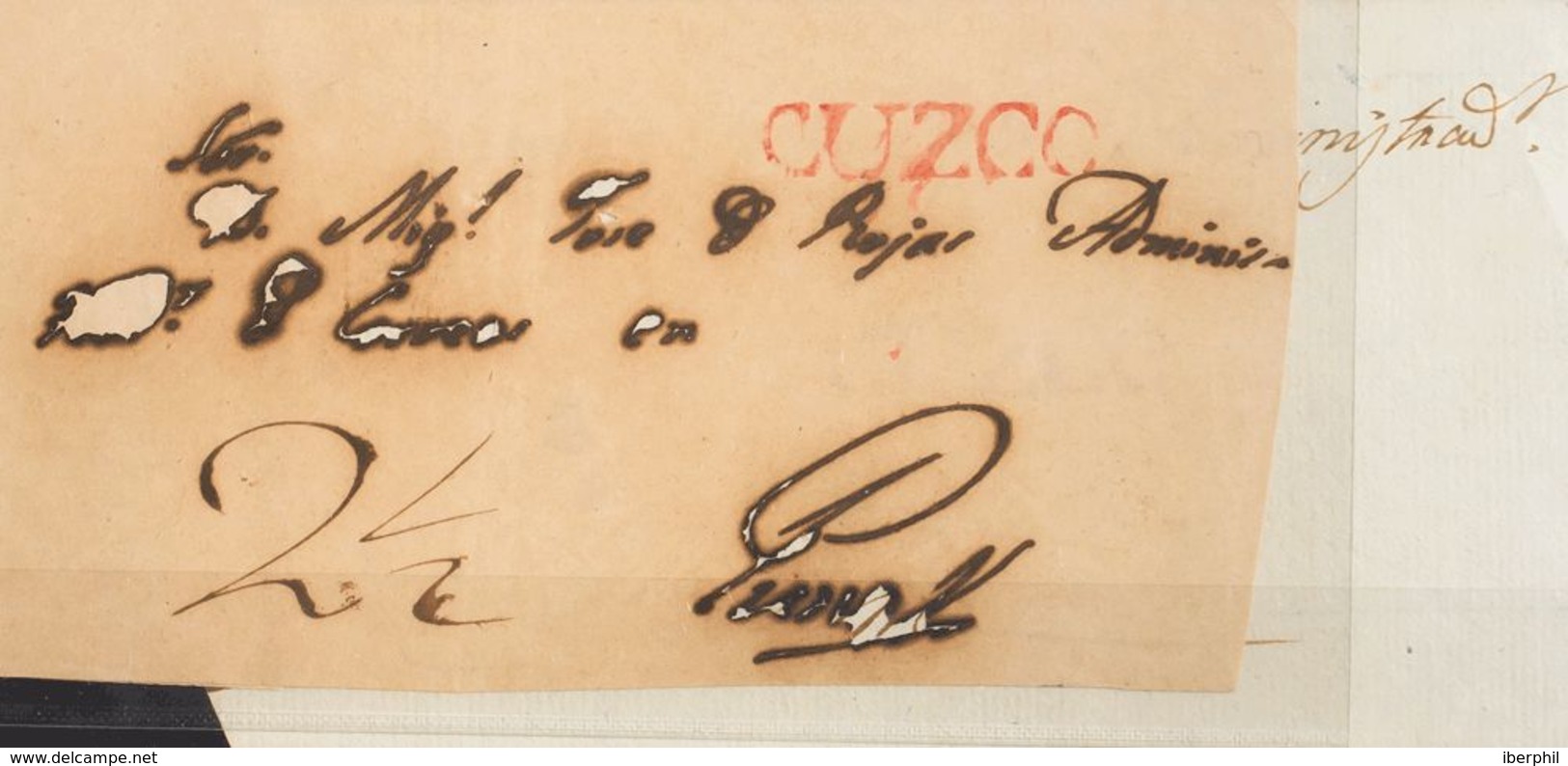 Perú, Prefilatelia. Sobre Yv . (1837ca). Dos Frontales De CUZCO A PUNO, Ambos Con Marcas CUZCO (Colareta 8) Y Porteo "2 - Perú