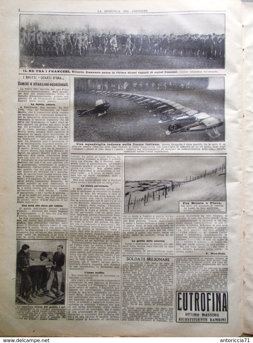 La Domenica Del Corriere 31 Marzo 1918 WW1 Bombe Venezia Ettore Donelli Prestito - Guerra 1914-18