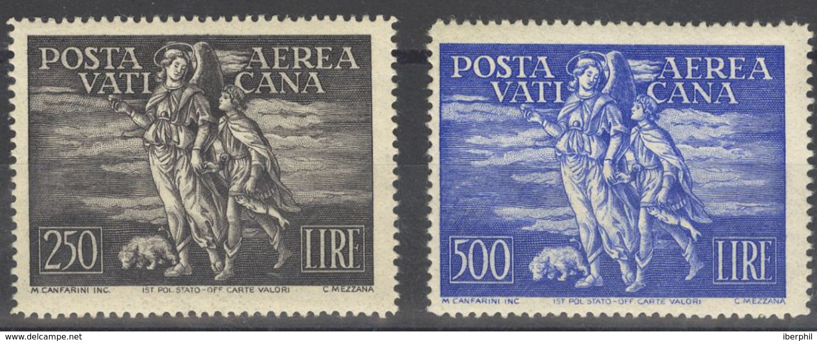 Vaticano, Aéreo. MNH **Yv 16/17. 1948. Serie Completa. MAGNIFICA. Yvert 2013: 774 Euros. - Otros & Sin Clasificación