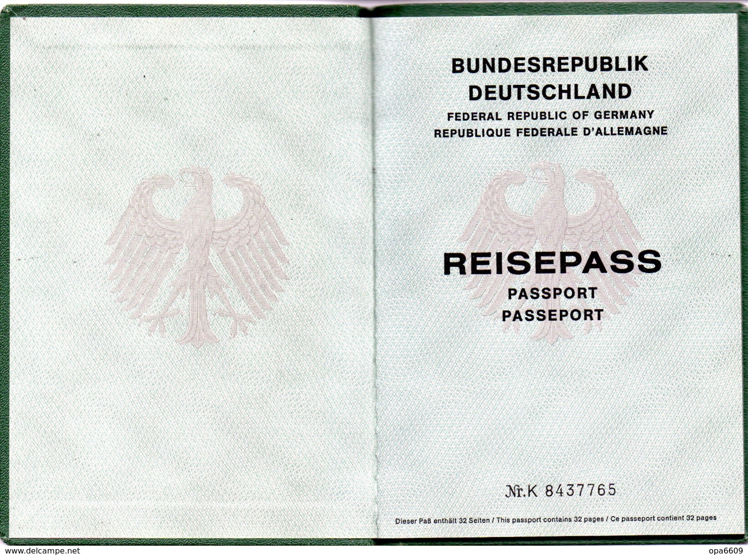 (Kart-ZD) BUNDESREPUBLIK DEUTSCHLAND "REISEPASS, PASSPORT, PASSEPORT" Ausgestellt: Görlitz  12. DEZEMBER 1991 - Historische Dokumente