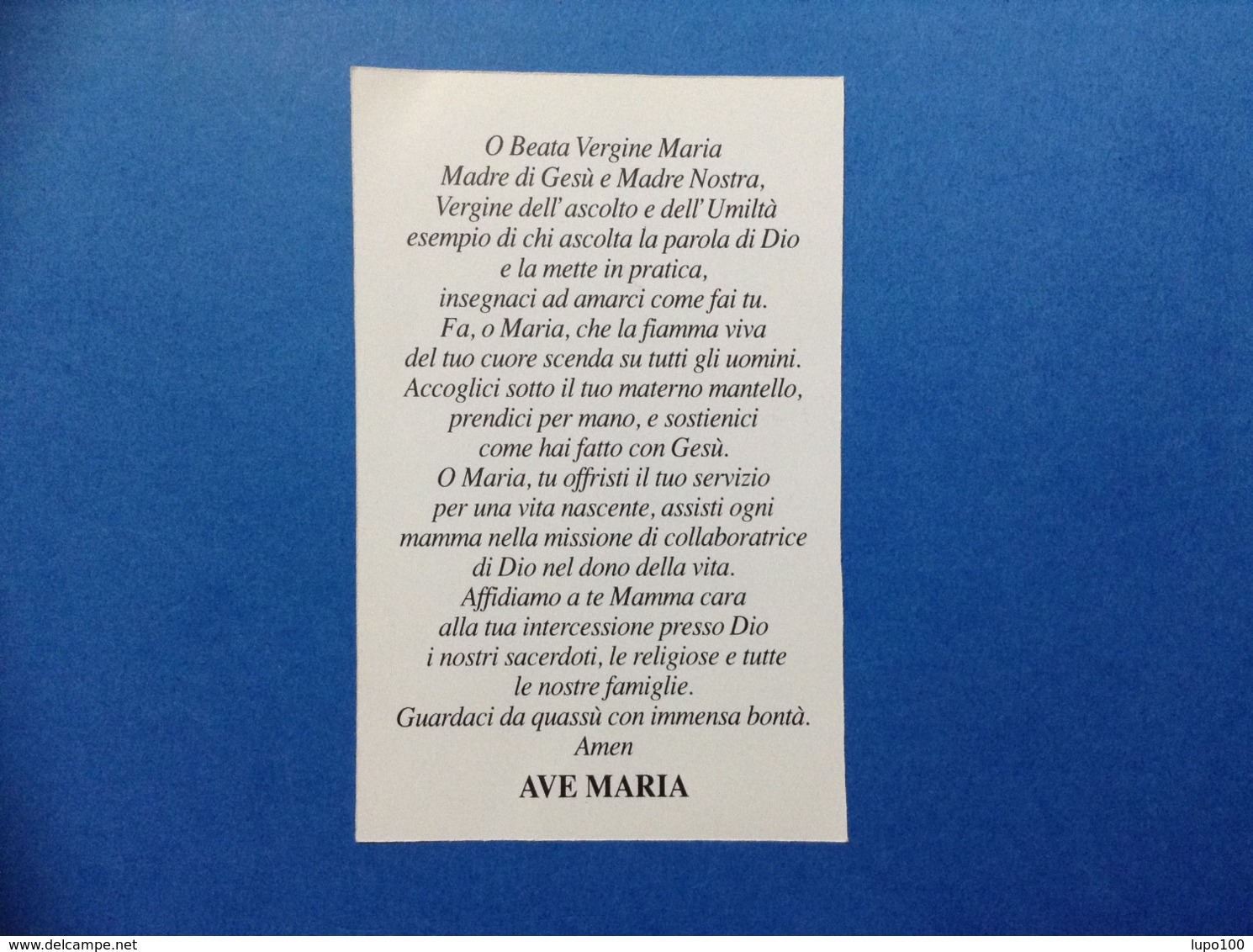 Santino Holy Card Image Pieuse Beata Vergine Maria - Santini