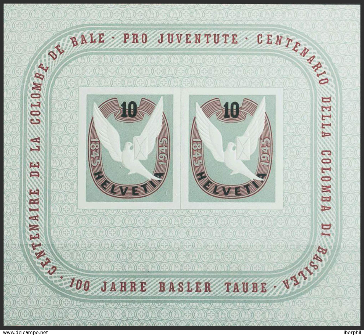 Suiza, Hoja Bloque. MNH **Yv 12. 1945. Hoja Bloque. MAGNIFICA. Yvert 2013: 130 Euros. - Otros & Sin Clasificación