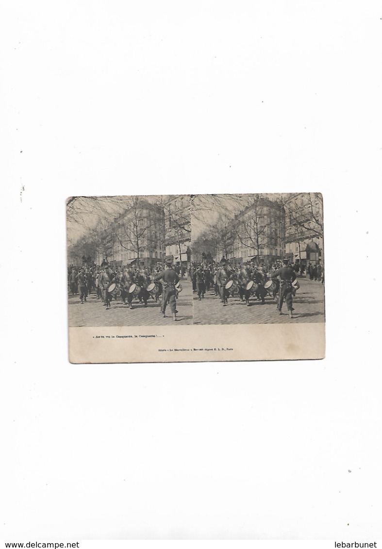 Carte Postale Ancienne Stéréoscopique As Tu Vu La Casquette,la Casquette (visite D'Edouard XII ) - Stereoscope Cards