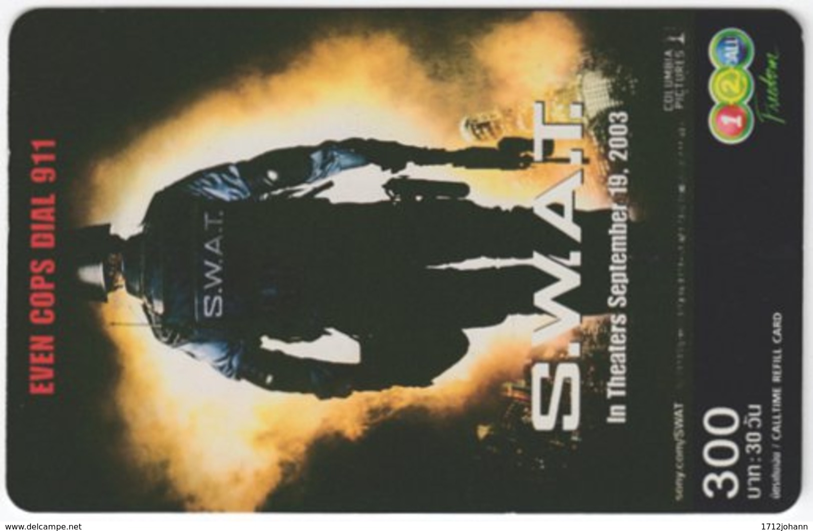 THAILAND E-667 Prepaid 1-2-Call - Television, S.W.A.T. - Used - Thaïland