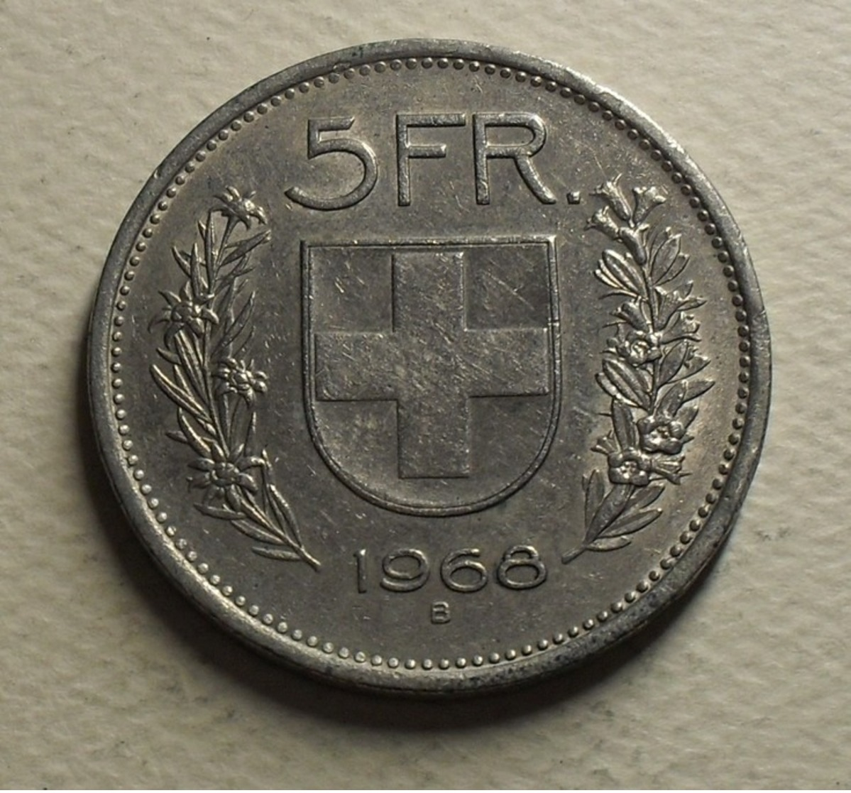1968 - Suisse - Switzerland - 5 FRANCS (B), Tête De Berger, KM 40a.1 - Andere & Zonder Classificatie
