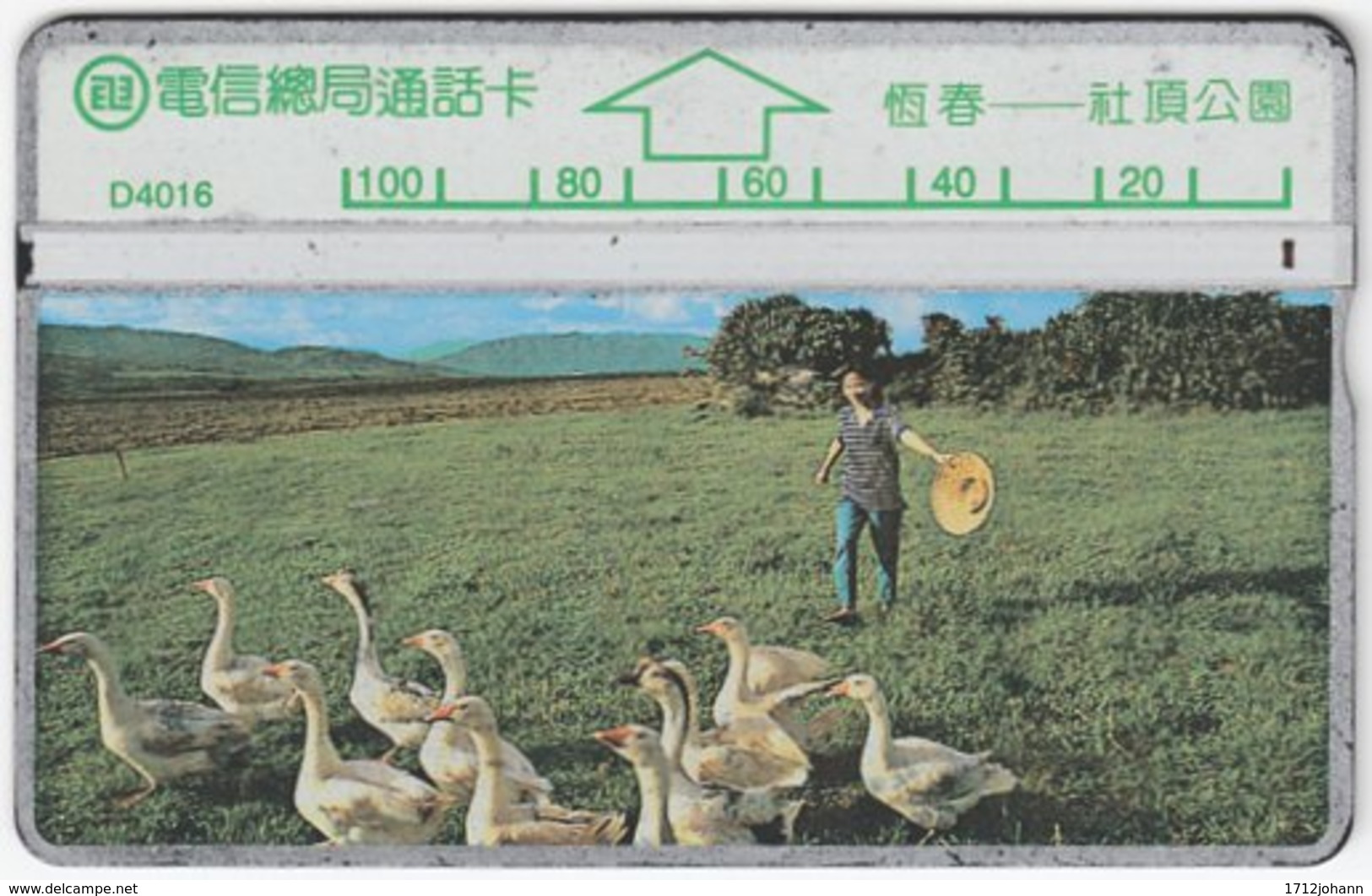 TAIWAN A-369 Hologram Telecom - Animal, Bird, Goose - 445F - Used - Taiwan (Formosa)