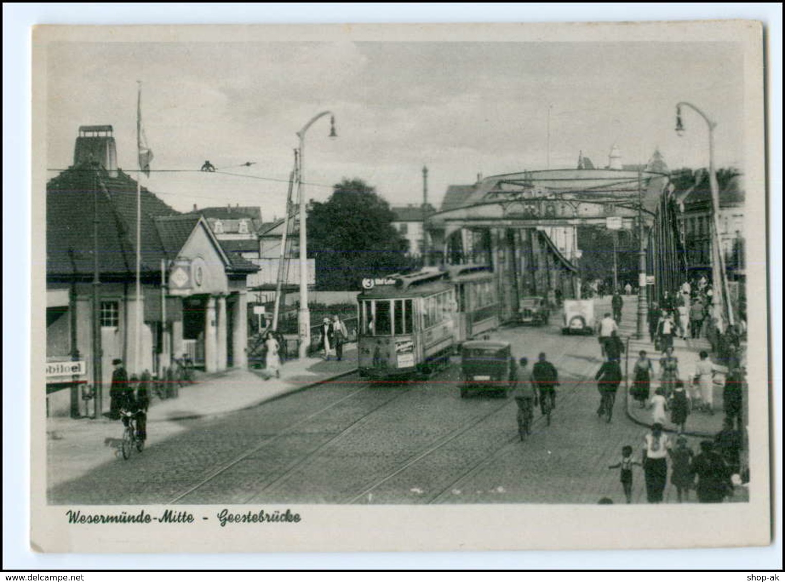 Y12239/ Wesermünde  Geestebrücke Straßenbahn AK Bremerhaven Ca.1950 - Sonstige & Ohne Zuordnung