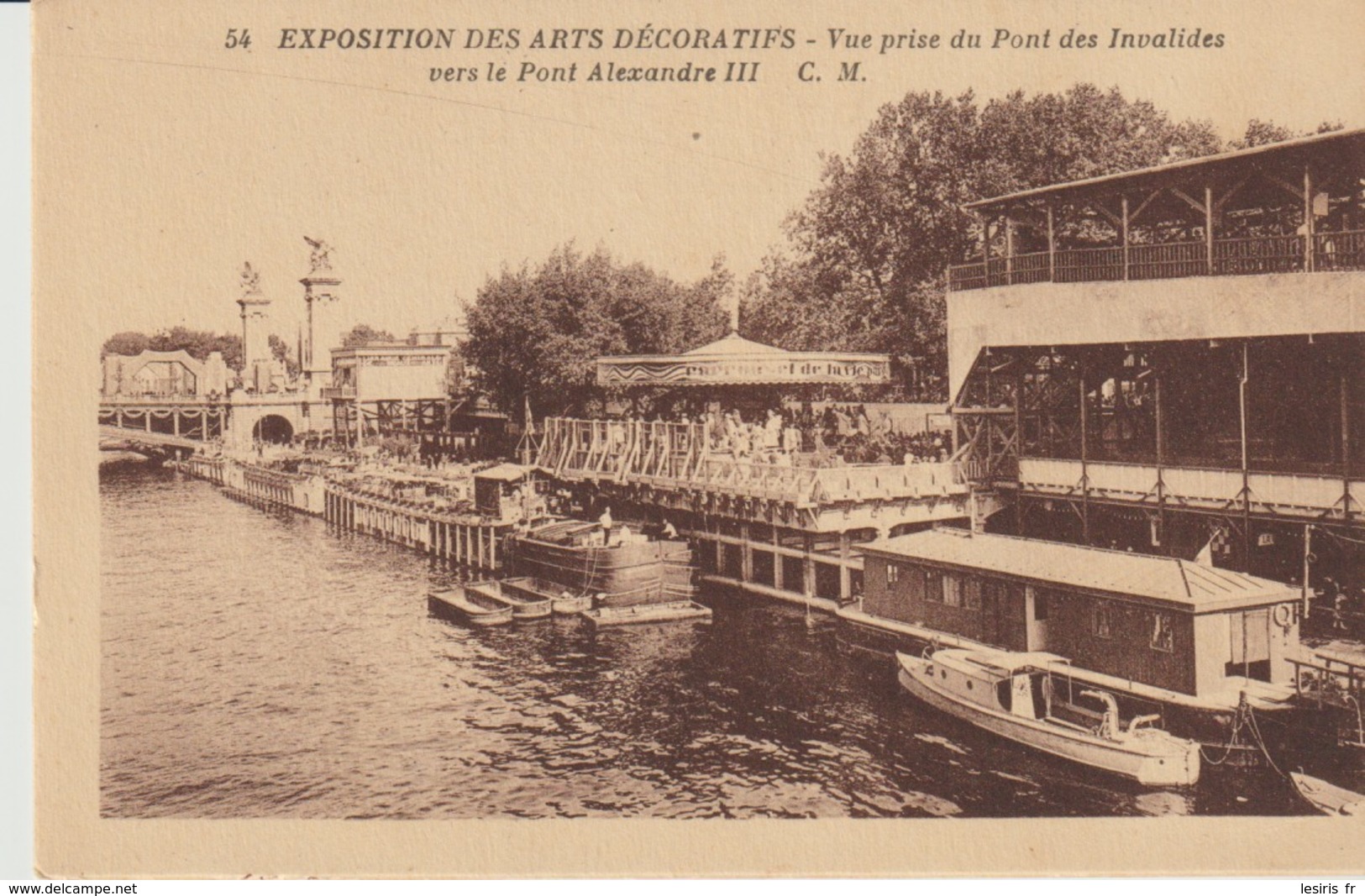 C. P. A. - PARIS - EXPOSITION DES ARTS DÉCORATIFS - VUE PRISE DU PONT DES INVALIDES VERS LE PONT ALEXANDRE III - 54 - - Ausstellungen