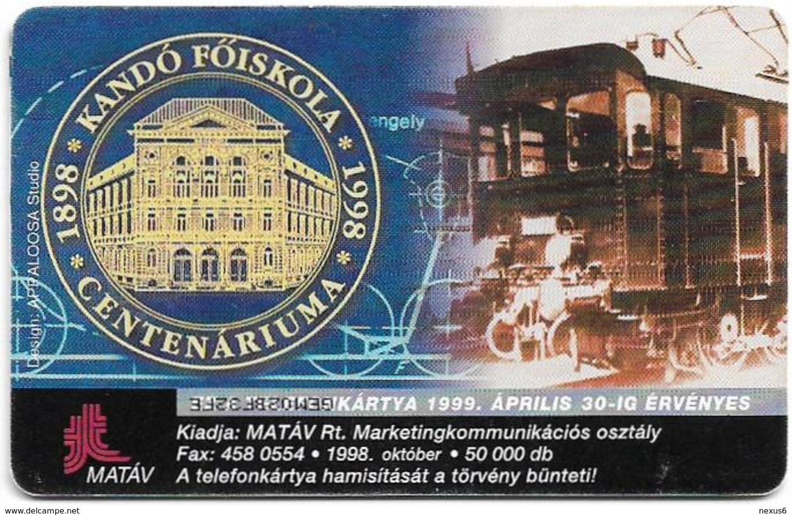 Hungary - Matáv - Kandó Kálmán - 10.1998, 50.000ex, Used - Hongrie