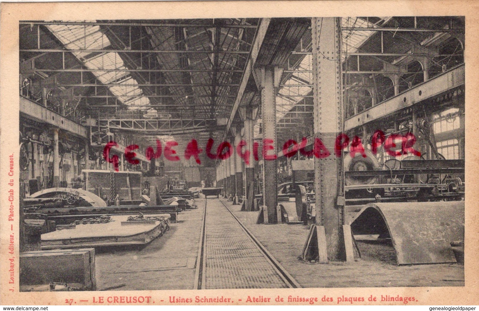 71 - LE CREUSOT - USINES SCHNEIDER - ATELIER DE FINISSAGE DES PLAQUES DE BLINDAGES - Le Creusot