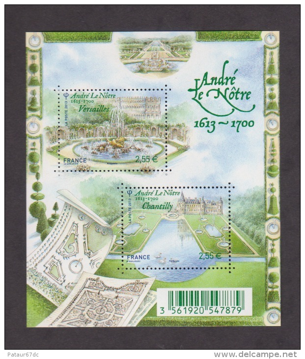 FRANCE / 2013 / Y&T N° 4751/4752 ** En Bloc Ou F4751 ** (Feuillet "Jardins De Le Nôtre : Versailles & Chantilly") X 1 - Mint/Hinged