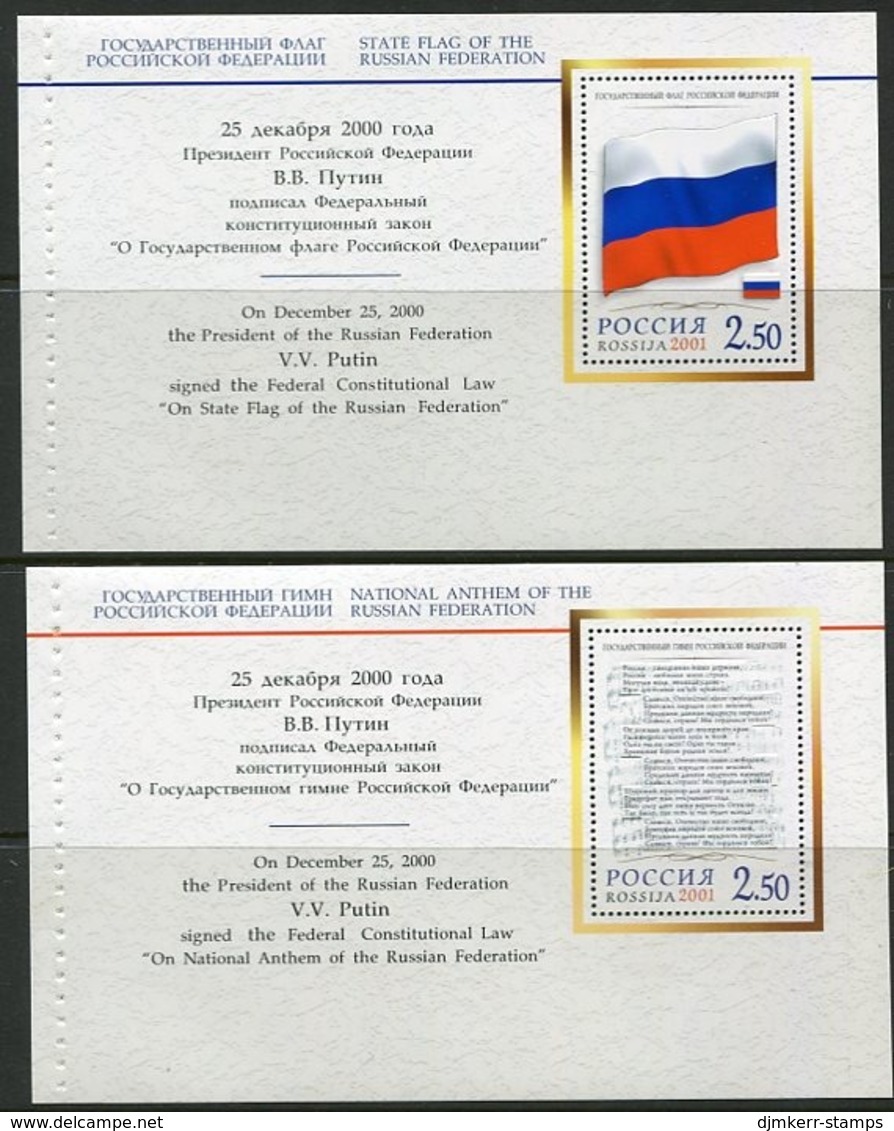 RUSSIA 2001 State Symbols Booklet Panes MNH / **.  Michel H-B 7 + 8 - Neufs