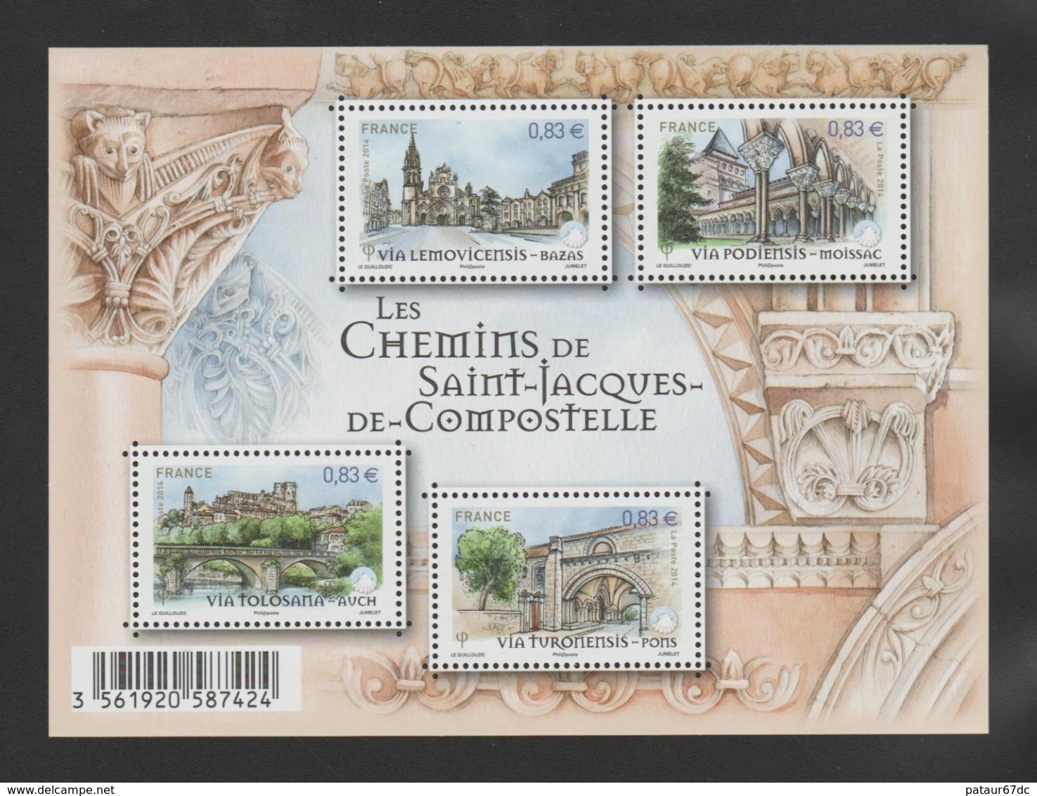 FRANCE / 2014 / Y&T N° 4838/4851 ** En Bloc Ou F4338 ** (BF Etapes Du Chemins De Compostelle) X 1 - Mint/Hinged