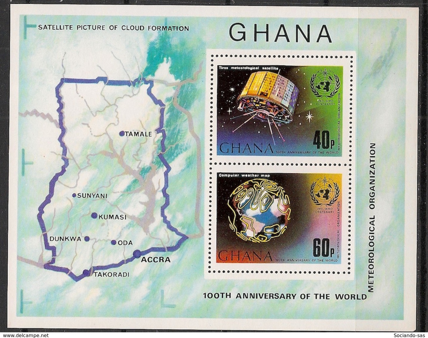 Ghana - 1973 - Bloc Feuillet BF N°Yv. 50 - Météo - Neuf Luxe ** / MNH / Postfrisch - Klima & Meteorologie