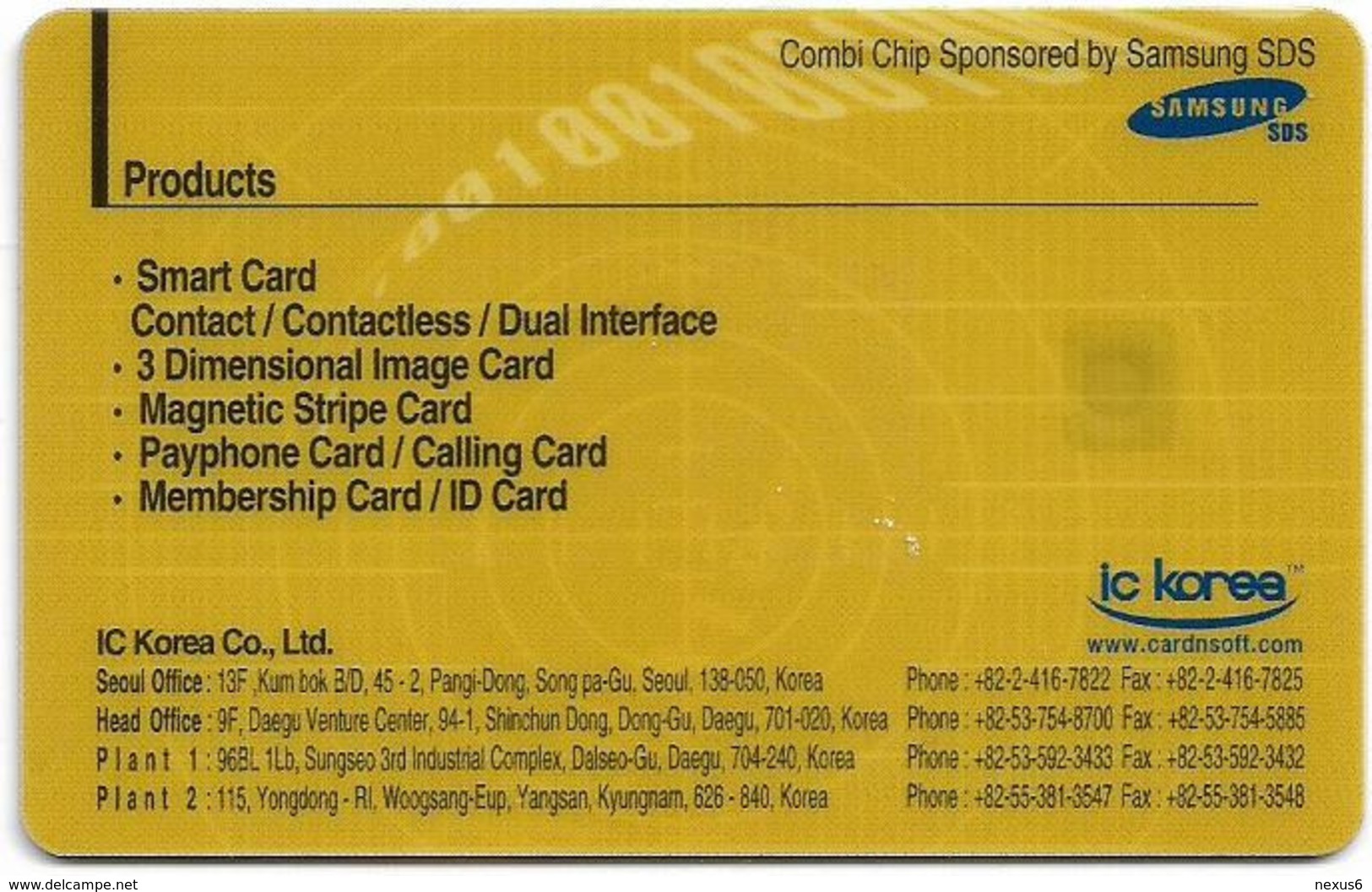 South Korea - IC Korea - Cebit 2001 Hannover Expo Demo 3D Card #3(Chip) - Corea Del Sud