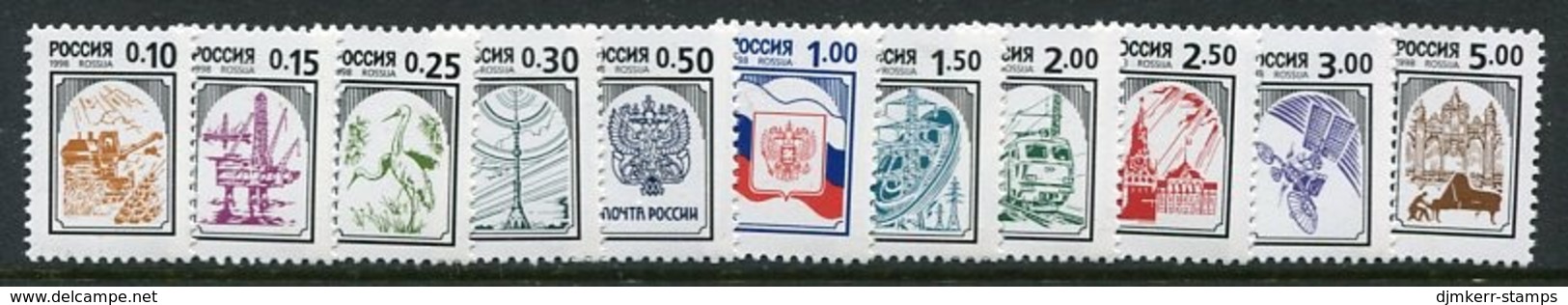 RUSSIA 1998 Definitive: Symbols On Chalky Paper, MNH / **  .   Michel 628-38v - Unused Stamps