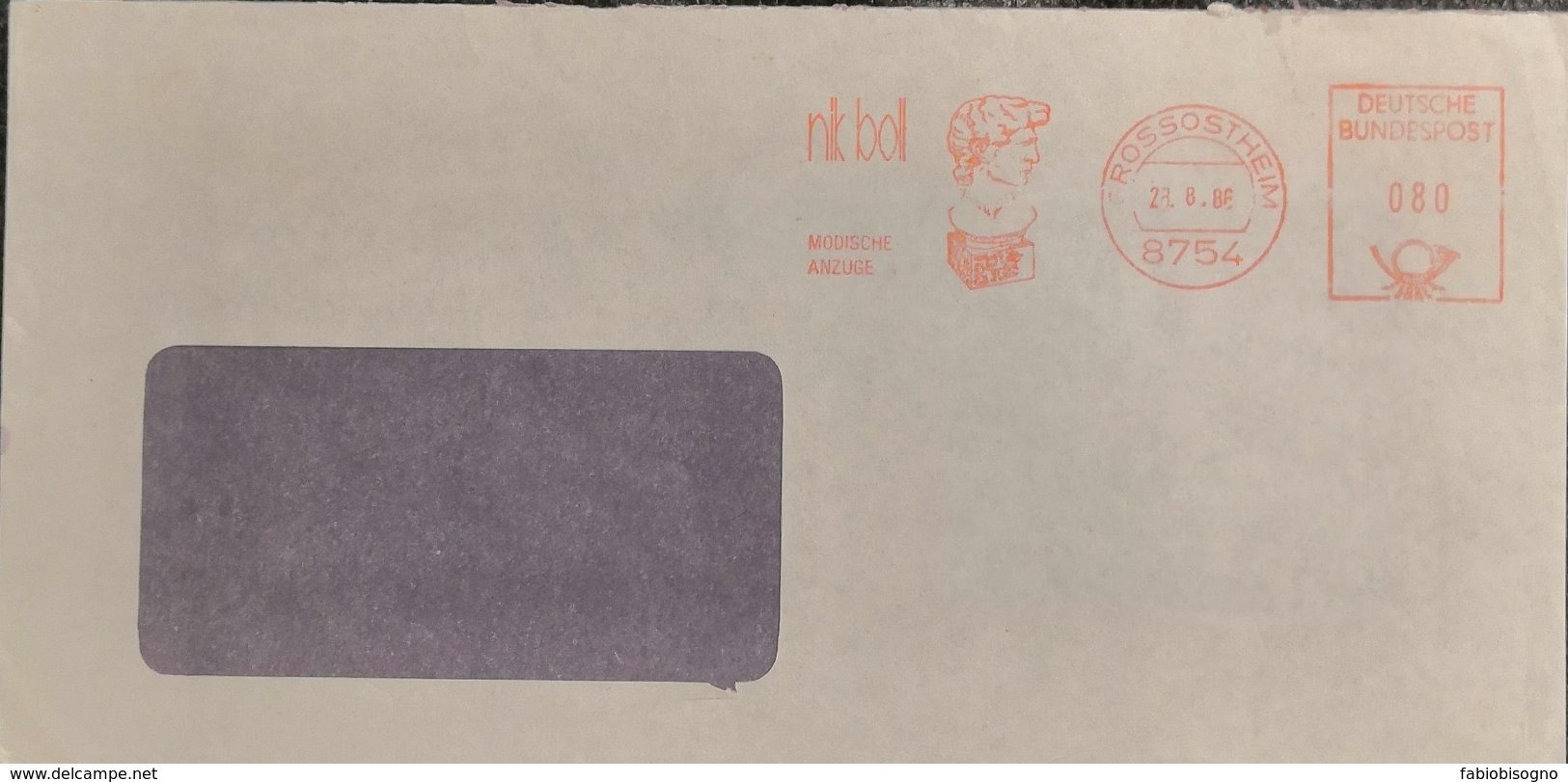 1986 Germany - NIK BOLL Modische Anzuge  080  EMA Meter -  Used Stamp On Cover To Italy - Textil