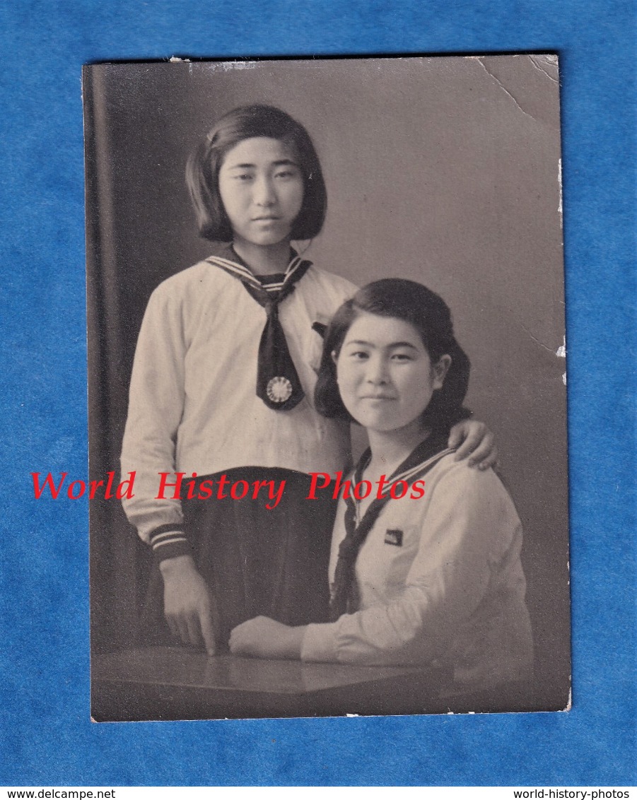 Photo Ancienne - SAPPORO Japon - Portrait De Petite Fille Japonaise Uniforme Robe D' école Enfant Asian Girl Ecolier - Non Classés