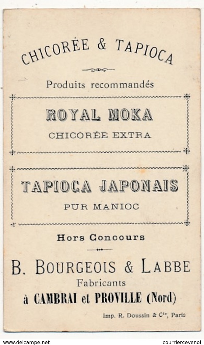 Chromo Pub ROYAL MOKA - Bourgeois & Labre, Cambrai Proville (Nord) Armes Des Villes De France - NEVERS - Vue De Nevers - Té & Café