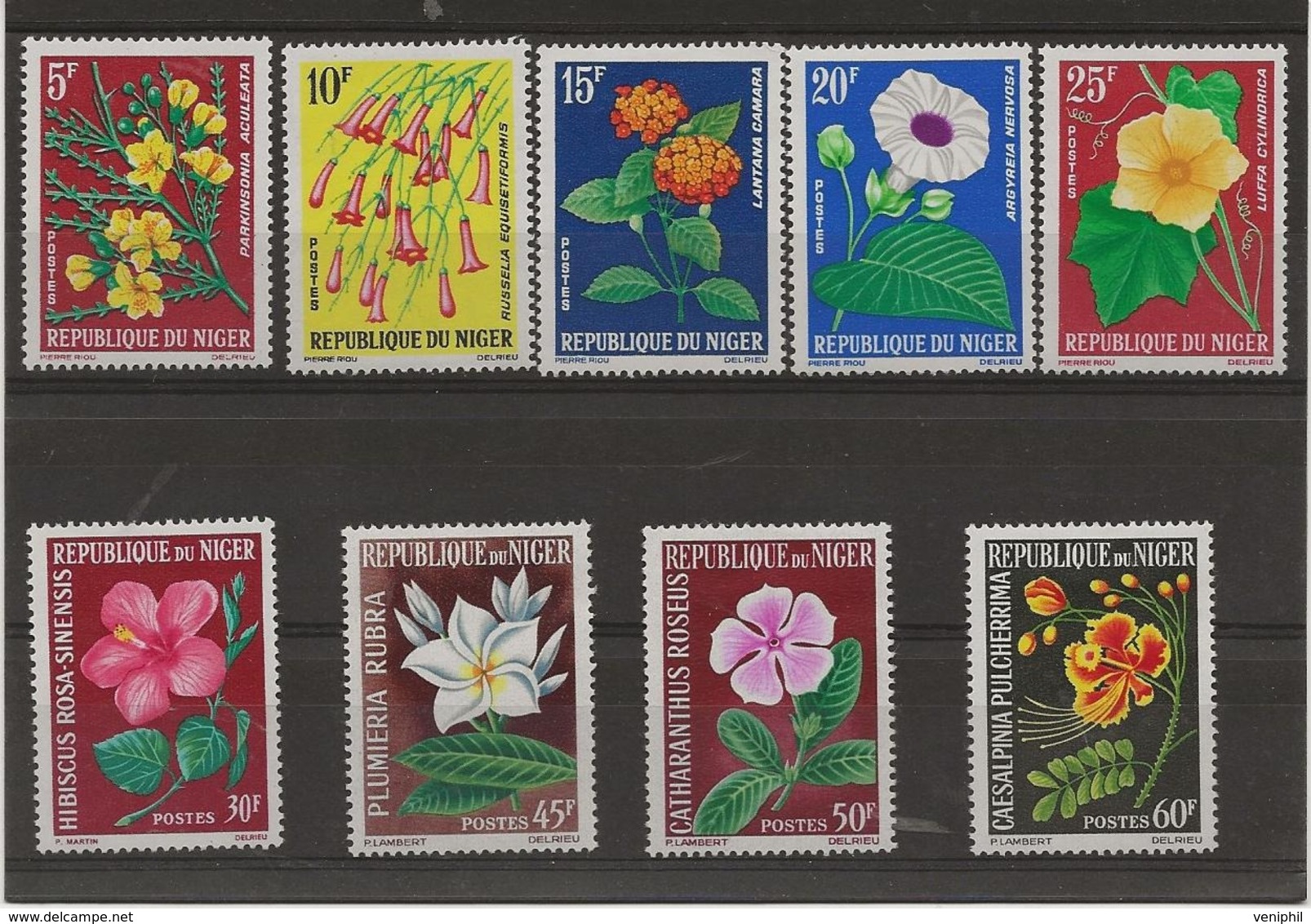 REPUBLIQUE DU NIGER - SERIES FLEURS N° 135 A 143 -NEUVE X - COTE : 21 € - Níger (1960-...)