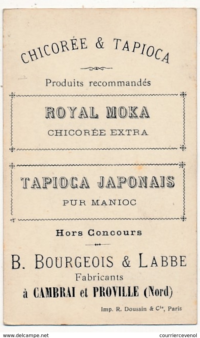 Chromo Pub ROYAL MOKA - Bourgeois & Labre, Cambrai Proville (Nord) Armes Des Villes De France - AUXERRE - Tea & Coffee Manufacturers