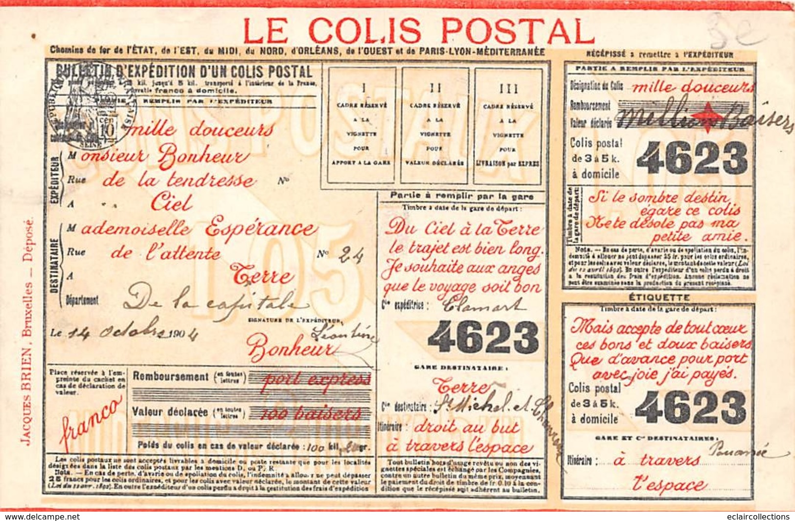 Thème. Poste.Facteur:    Le Colis Postal .Chemin De Fer De L'Etat      (Voir Scan) - Poste & Facteurs